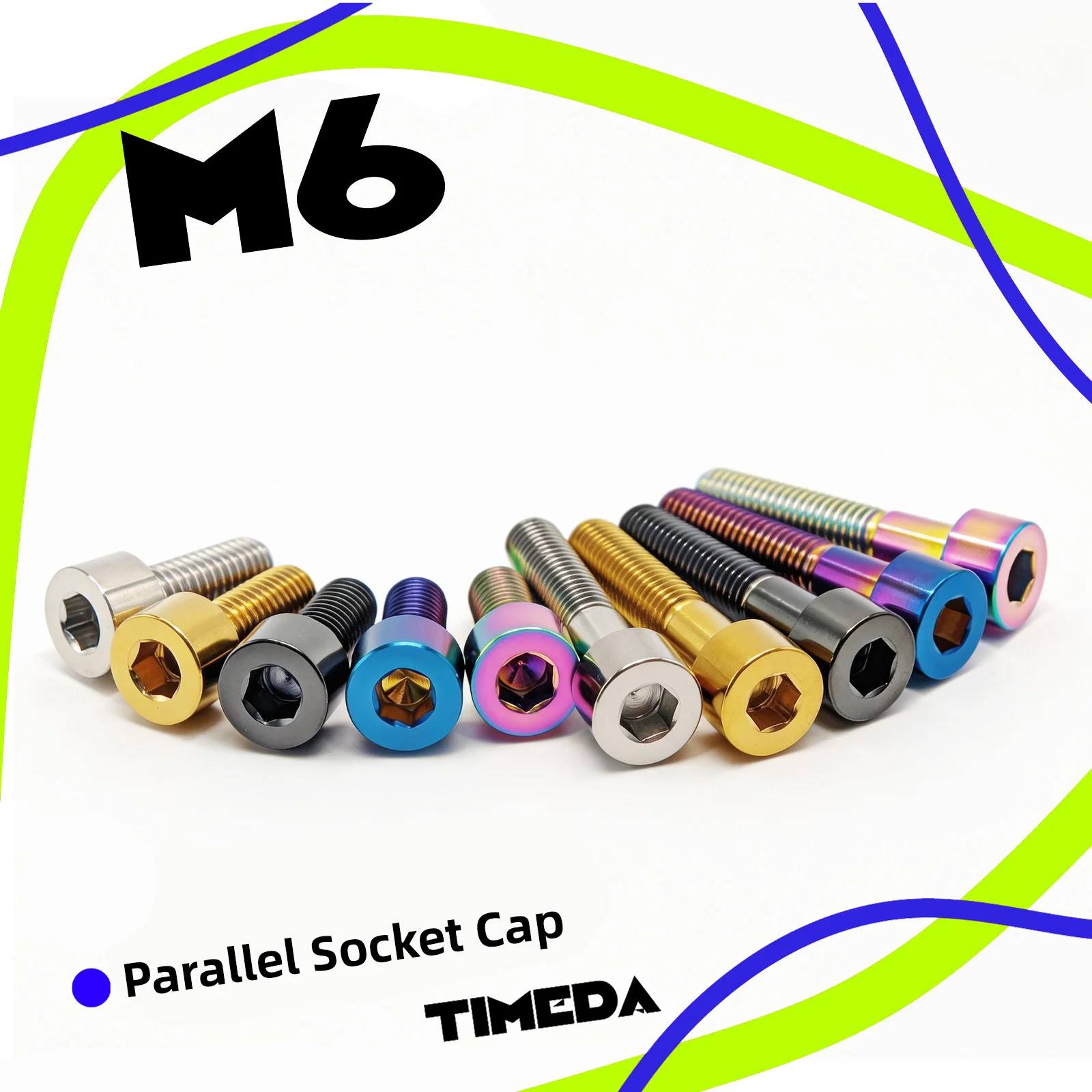 M6 10-60 Titanium Bolts Pitch 1.0mm Titanium Parallel Socket Cap for Motorcycle Accessory Parts