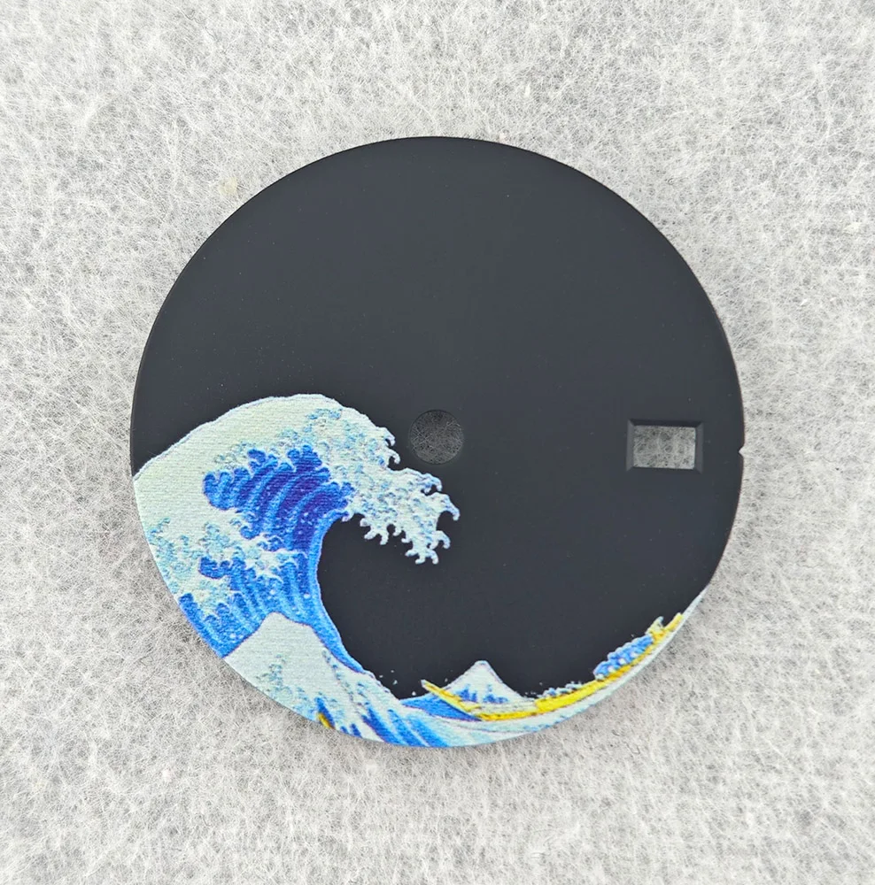 28.5mm Dial Kanagawa Wave Dial Nh35 Dial 28.5mm Surfing Wave Watch Dial Custom LOGO Suitable For NH35/36/4R6R7S Movement