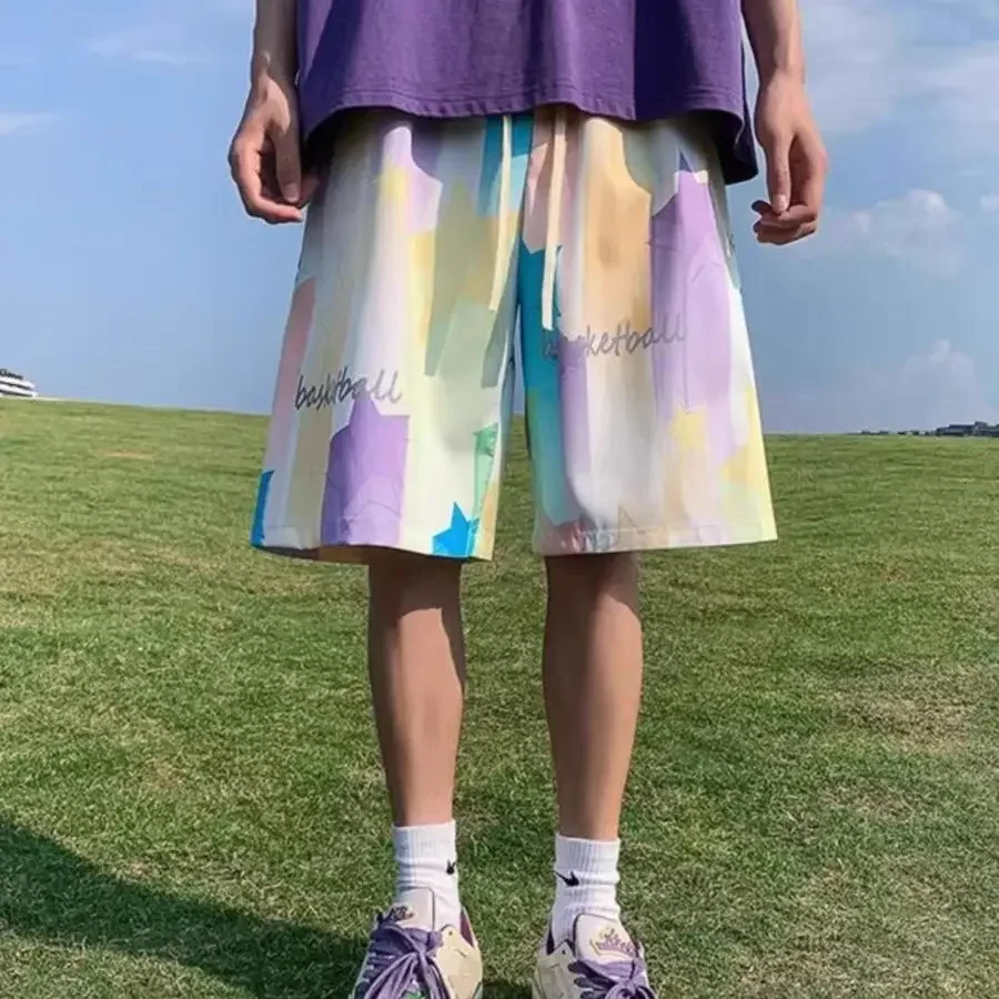 

Мужские короткие брюки Мешковатые мужские шорты на шнурке с карманами Широкие быстросохнущие свободные без логотипа Новые персонализированные тонкие Xxl Xl