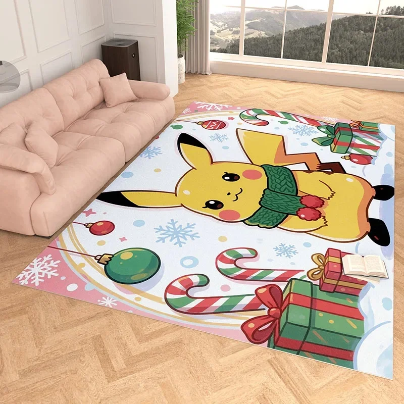 Area Rug, Faux Cashmere, Pikachu 3D Print, Soft Water Absorbent, Bauble Gift Pattern Home Non Slip Rug