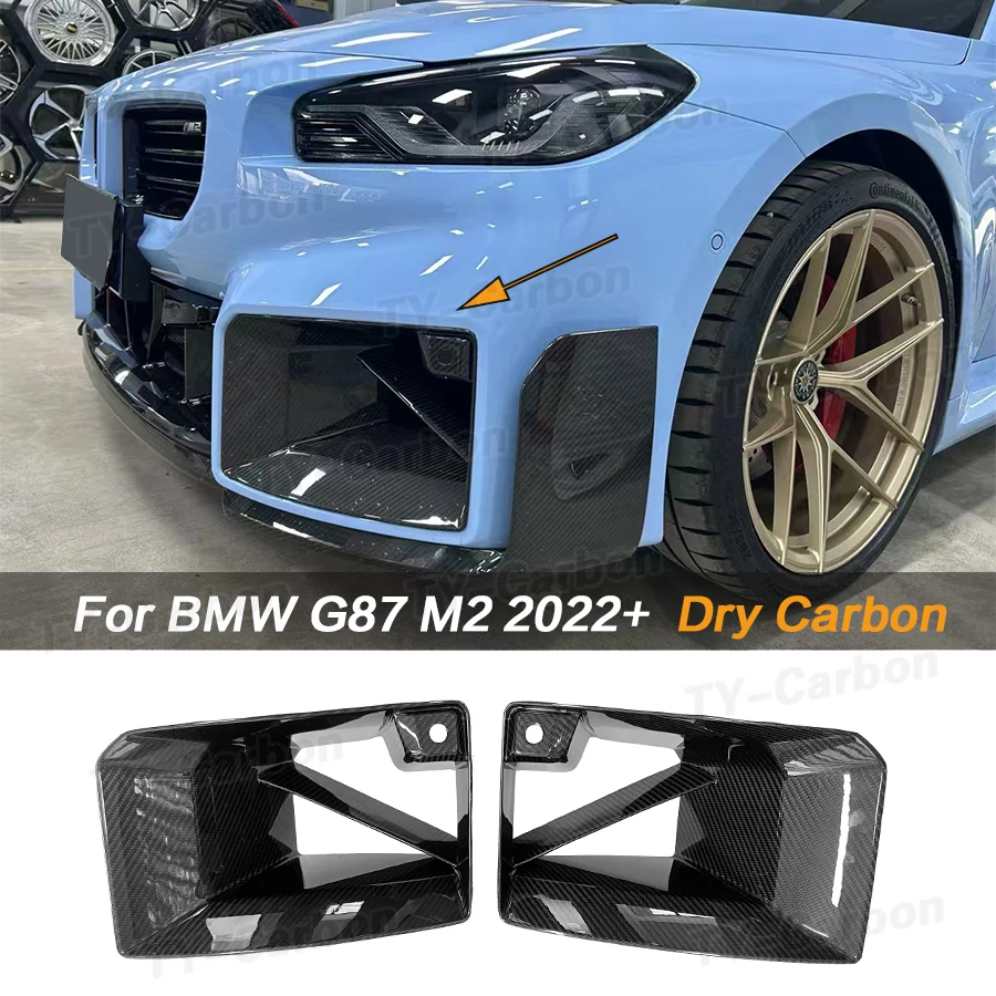 Dry Carbon Fiber Front Bumper Air Vent Trim Splitters for BMW 2 Series M2 G87 2Door 2022+ Front Air Vent Cover Decor Bodykit