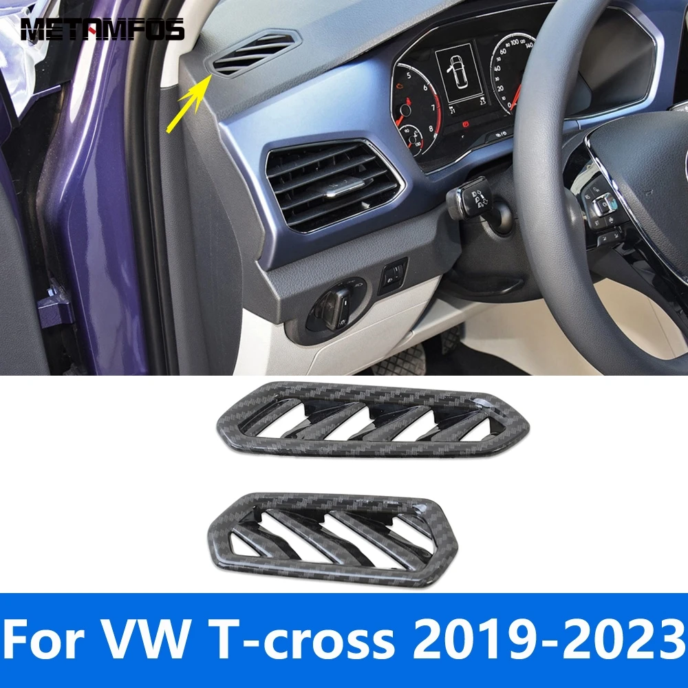 

Для Volkswagen VW T-Cross Tcross 2019-2022 2023, углеродное волокно, передняя вентиляционная крышка, накладка, аксессуары, Стайлинг автомобиля
