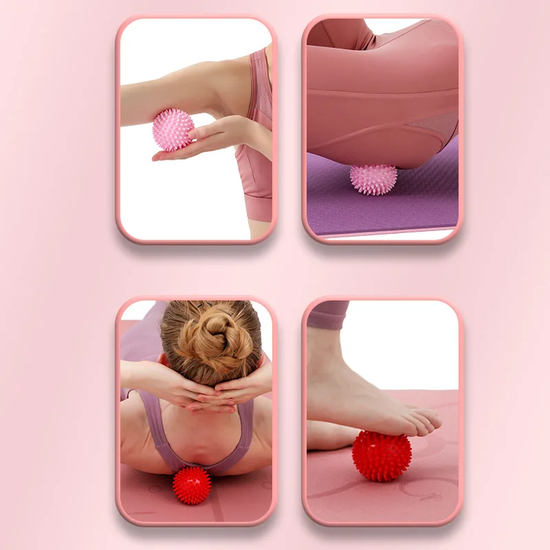 Durable PVC Spiked Massage Ball Trigger Point Sports Fitness Hands Feet Plantar Pain Relief Fasciitis Relief 7cm/9cm Yoga Ball