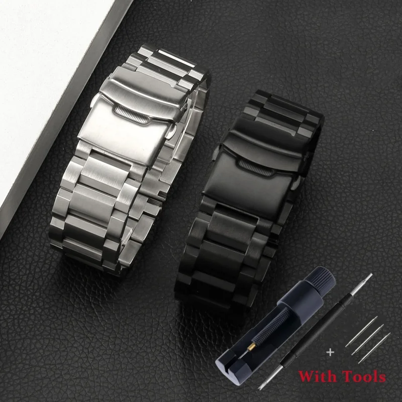 

18mm 20mm 22mm 24mm Stainless Steel Watch Strap Replacement for Women Men Universal Waterproof Watch Band Accessories with Tool