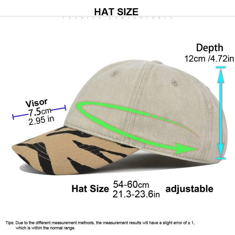 Fashion Leopard Light Panel Color Blocked Baseball Caps Spring Autumn Outdoor Adjustable Casual Hats Sunscreen Hat Sports Cap