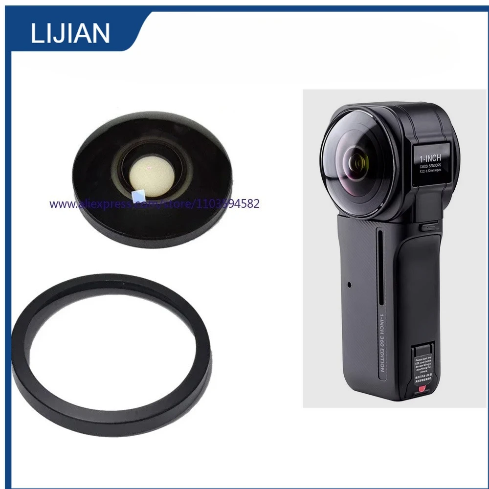 New High-quality For Insta360 360 ONE RS 1-Inch Sport Camera Lens Frant Glass Lenses Optical Fish Eye with Ring Repair Part