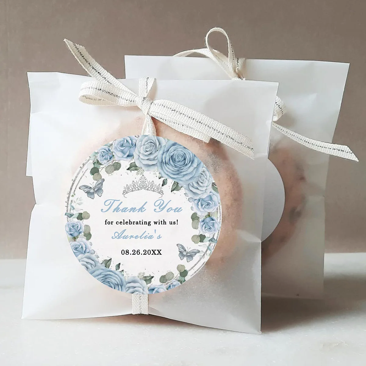 90pcs Custom Personalized Name & Birthday Stickers (for Weddings, Baptisms, Parties & Gift Wrapping)