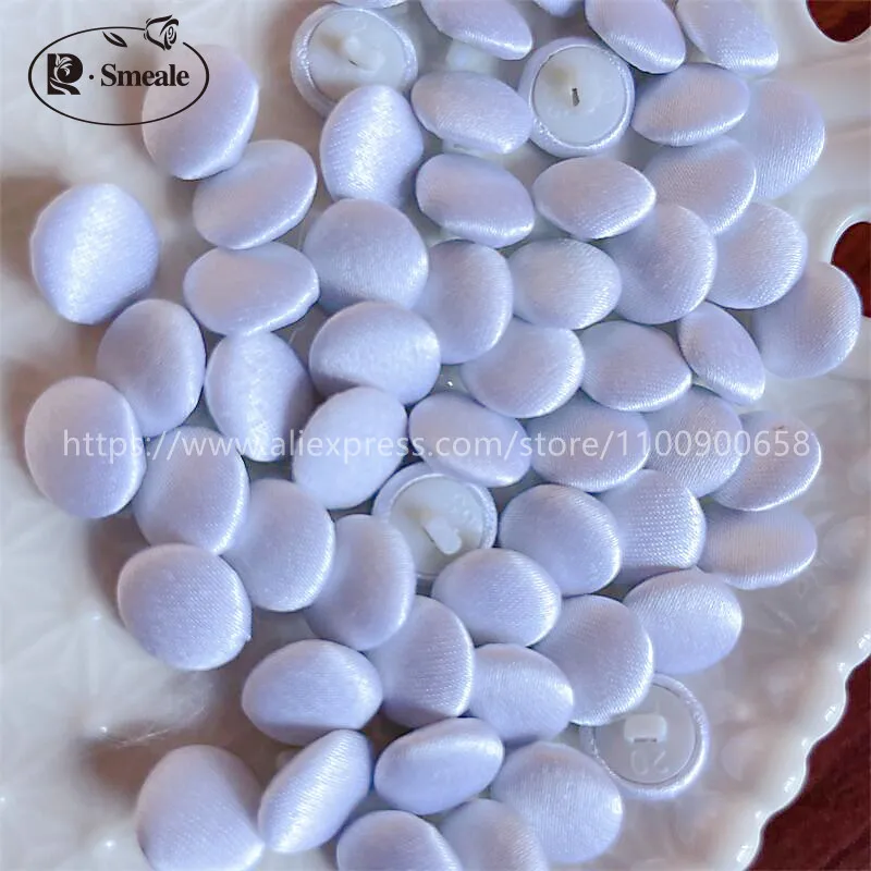 1 Set (50 Knöpfe, 50 Knopfloch) 1,1 cm, Satin-Knopfloch für die Rückseite eines Hochzeitskleides, handgemachtes DIY-Zubehör, bunte Knöpfe – Detail 20