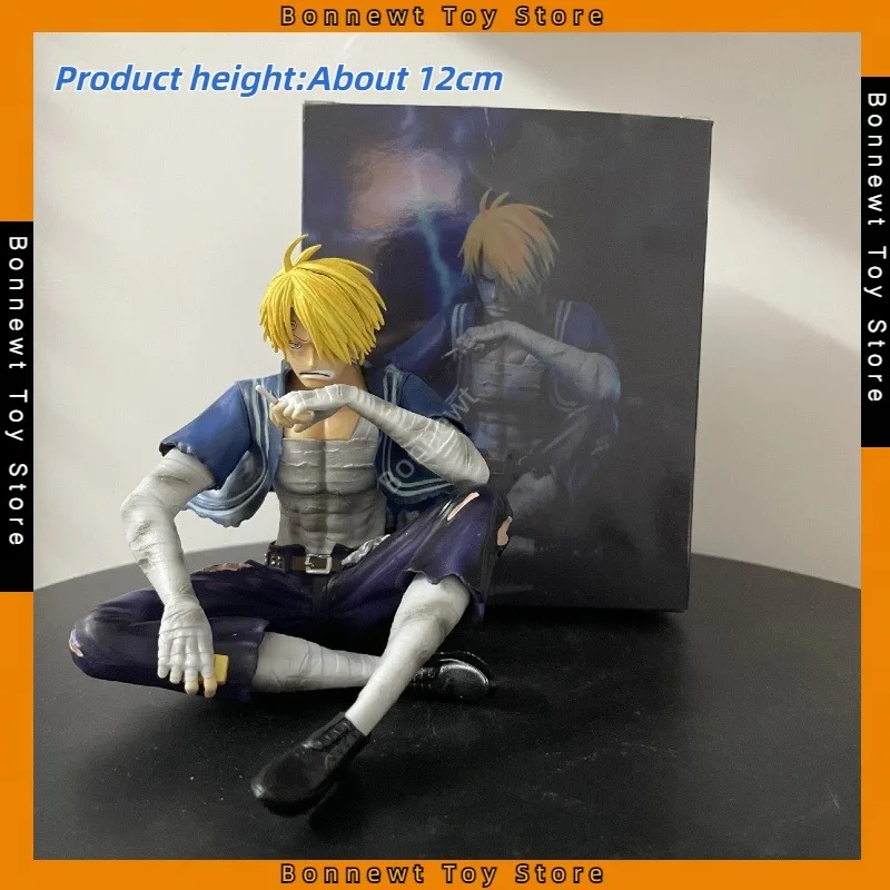 

New 12cm One Piece GK Wings Battle Damaged Sanji Burning on Fire Series 2nd Statue Model Boxed Figure