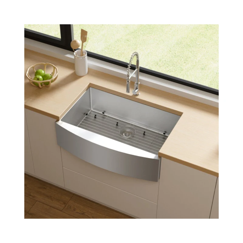 Factory Wholesale 33 Inch Stainless Steel Custom Kitchen Sink Handmade Single Bowl Design Round Farmhouse Kitchen for Kitchen