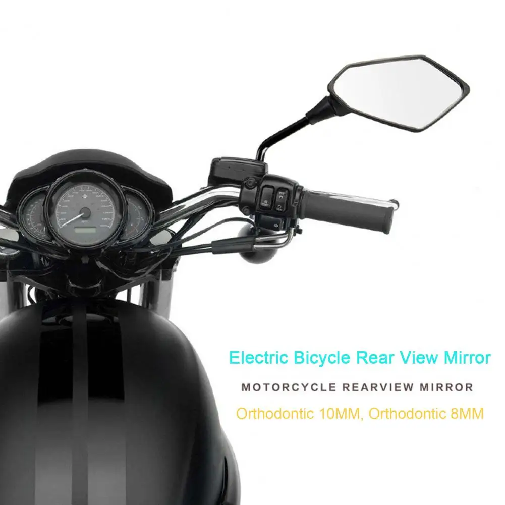 1 Pair Motorcycle Rear View Mirrors Durable Motorbike Electric Bicycle Scooter Reflector Mirrors Fixed Rear View Mirror Bracket