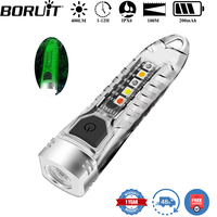 BORUiT V1 400LM EDC UV LED Keychain Flashlight Type-C Rechargeable 200mAH Work Light Torch Waterproof Camping Pocket Lantern