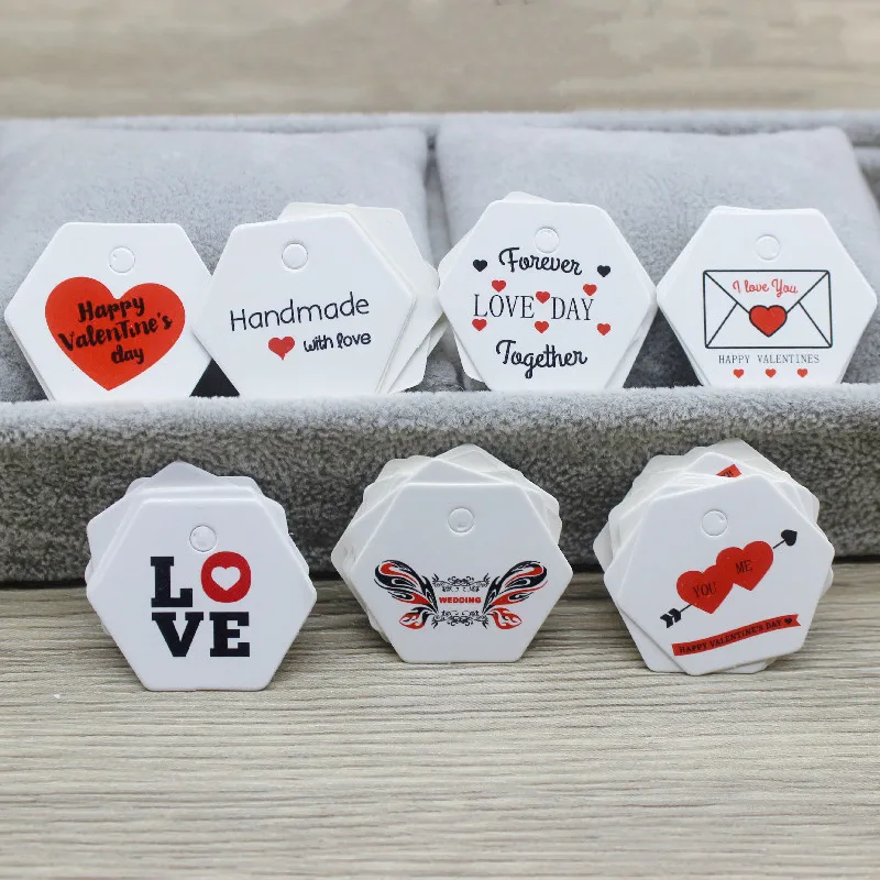 Zerong3x3,5 cm kraft/etiqueta hecha a mano blanca, regalos del Día de San Valentín feliz, etiqueta colgante de papel, etiqueta de corazón de amor, suministros de decoración para fiestas