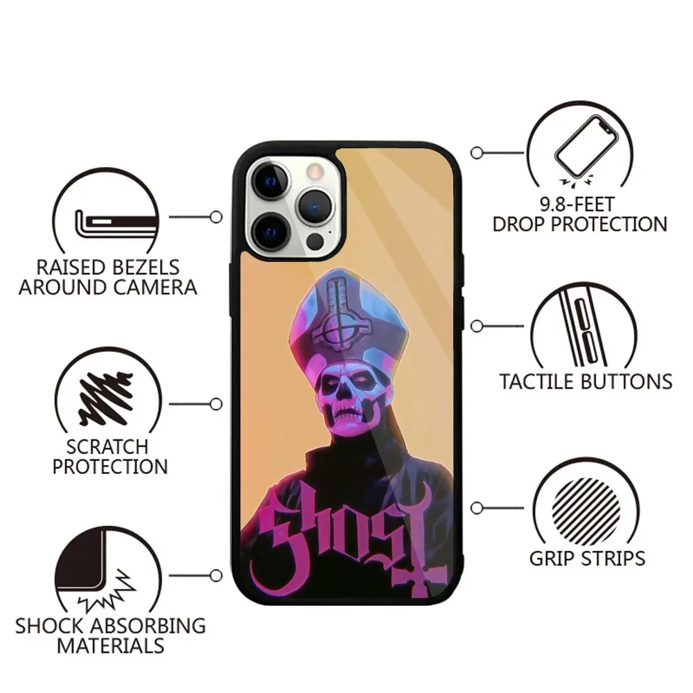 Rock Band G-Ghost-S Phone Case Strong Magnetic For IPhone 15,14,13,Pro,Max,Plus,11,12,Mini For Magsafe Wireless Charging