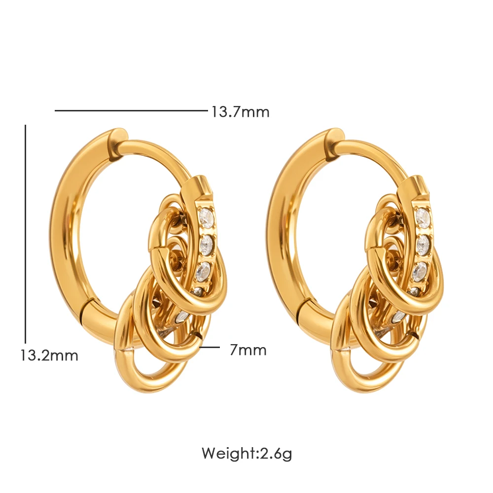 Neu eingetroffen: Modische Ohrstecker, Ohrringe, Creolen, Hochzeitsschmuck, Geschenkideen, Ohrringe für Damen, 18 Karat vergoldeter Edelstahl. – Detail 8