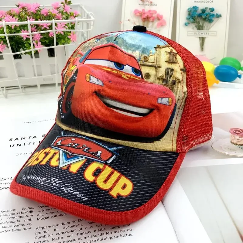 Lightning McQueen Cars Cars Cartoon Boys and Children Baseball Cap Creative Peripheral Anti-UV Sun Hat Sun Hat Gift Wholesale