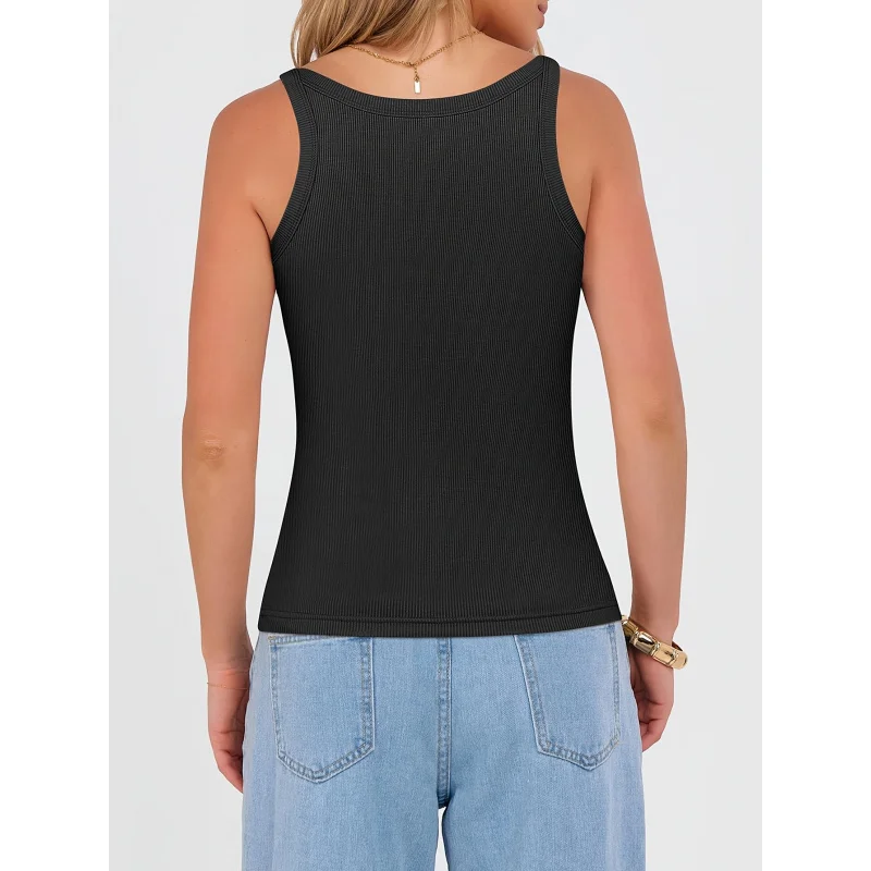 

Women'S Casual Top Sleeveless-Shirt Fashionable Comfortable Basic Slim-Fit Suspender Sleeveless Vest