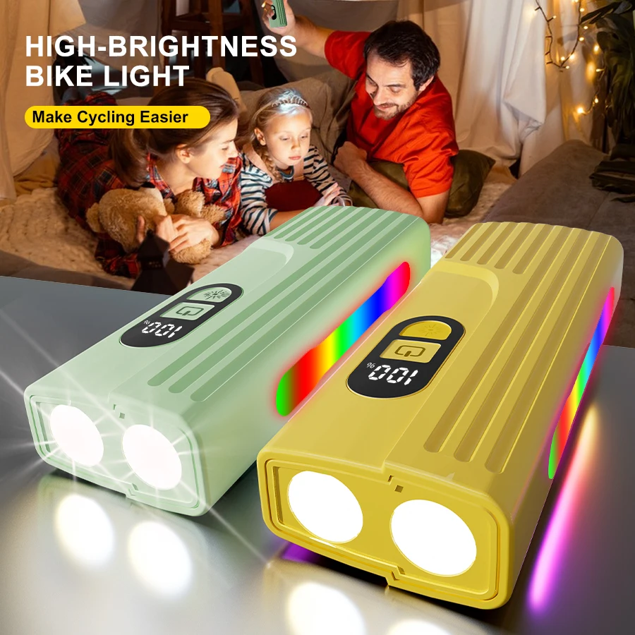 LED Bicycle Light USB Rechargeable Bike Headlight Flashlight with Side Light MTB Road Cycling Bike Safety Lamp for Night Riding