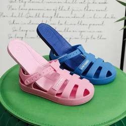 Children Beach Shoes for Sea Summer 2024 High Quality Girls Sandals Baby Soft Non-slip Princess Jelly Shoes Boy Roman Flip-flops