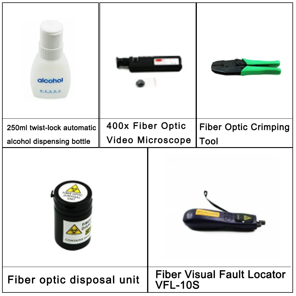 FCST210606 Fiber Optic Deluxe Quad Loss Tess Tool Kit For FTTH FTTX Network Maintenance With Rotary Cable Stripper