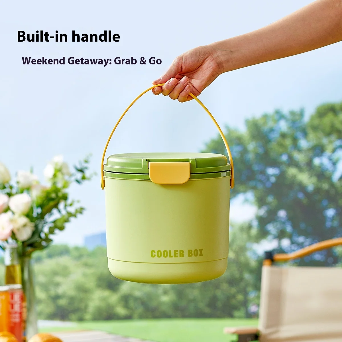 

Portable Camping Ice Cube Maker Pressurized Insulated Cooler Bucket Outdoor Cold Drink Preservation Mold Kitchen Dining Barware