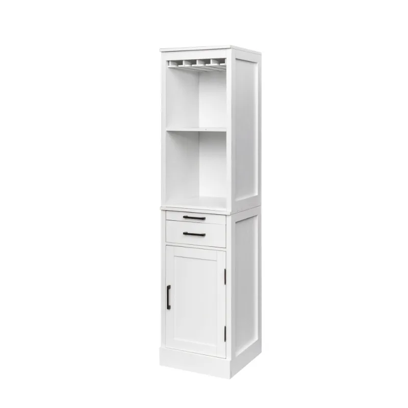 White Modular Wine Bar Cabinet Buffet Cabinet with Hutch Dining Room Storage Cabinet Home Bar Furniture Wine Sideboard Modular