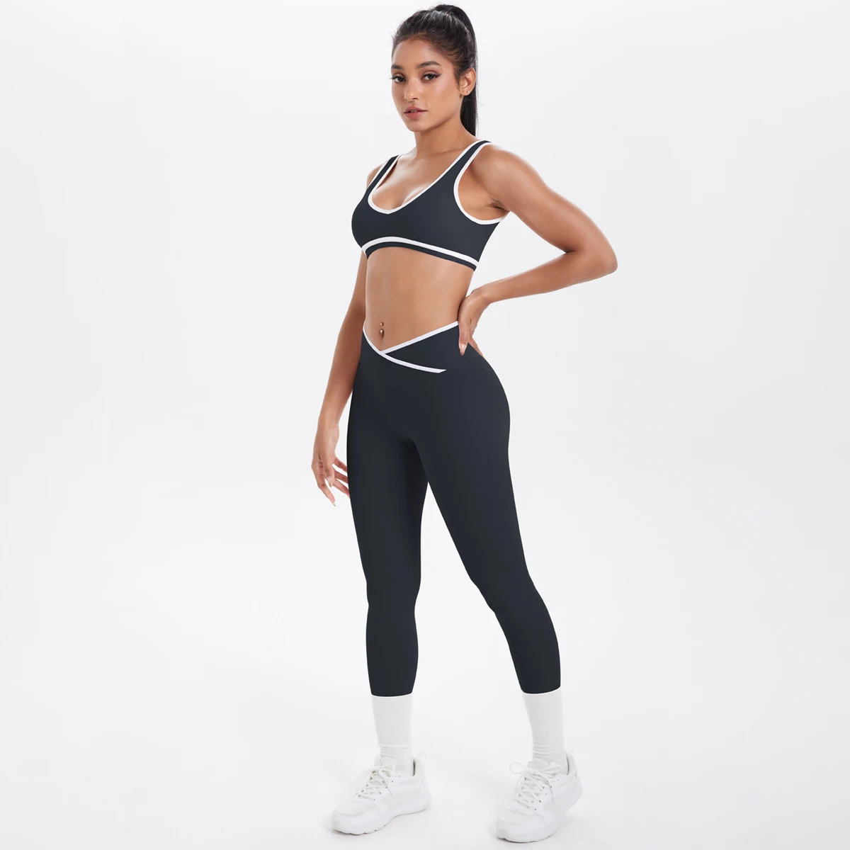 Damen-Sport-BH, Yoga-Hosen-Set, schnell trocknende Leggings, Fitness, Sport, Sommer, Yoga-Top, Push-Up, hoch taillierte Yoga-Sport-Leggings – Detail 10