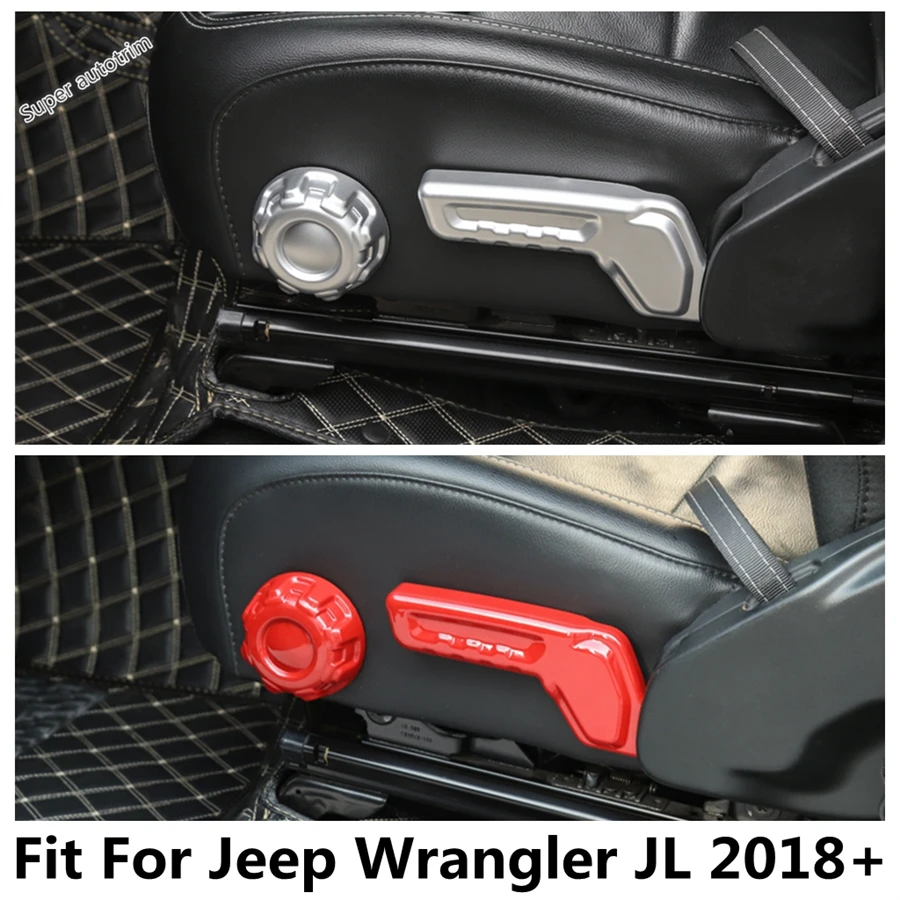 

Seat Adjustment Memory Button Switch Frame Decoration Cover Trim For Jeep Wrangler JL 2018 - 2022 ABS Red Accessories Interior