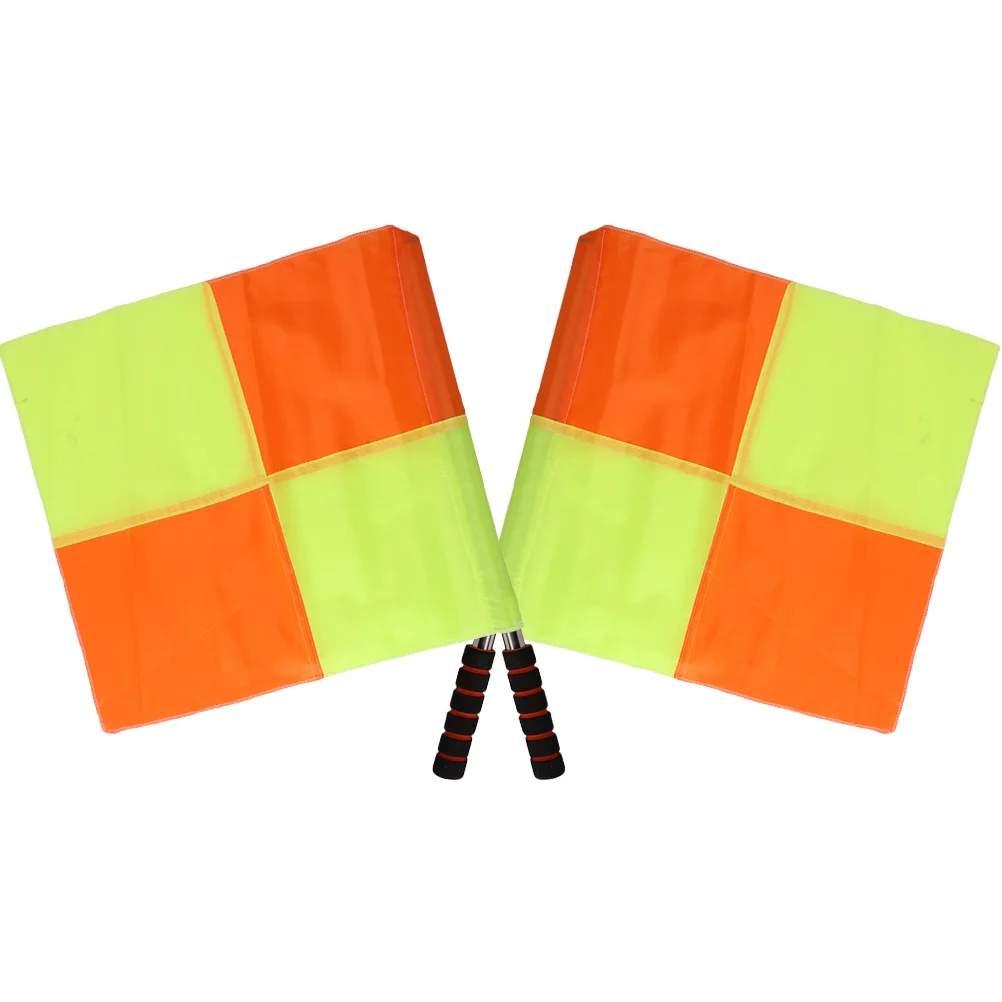 

2pcs Durable Soccer Referee Signal For Sports Match Conducting Hand Signal Waving Race Traffic Direction Outdoor Safety Flags