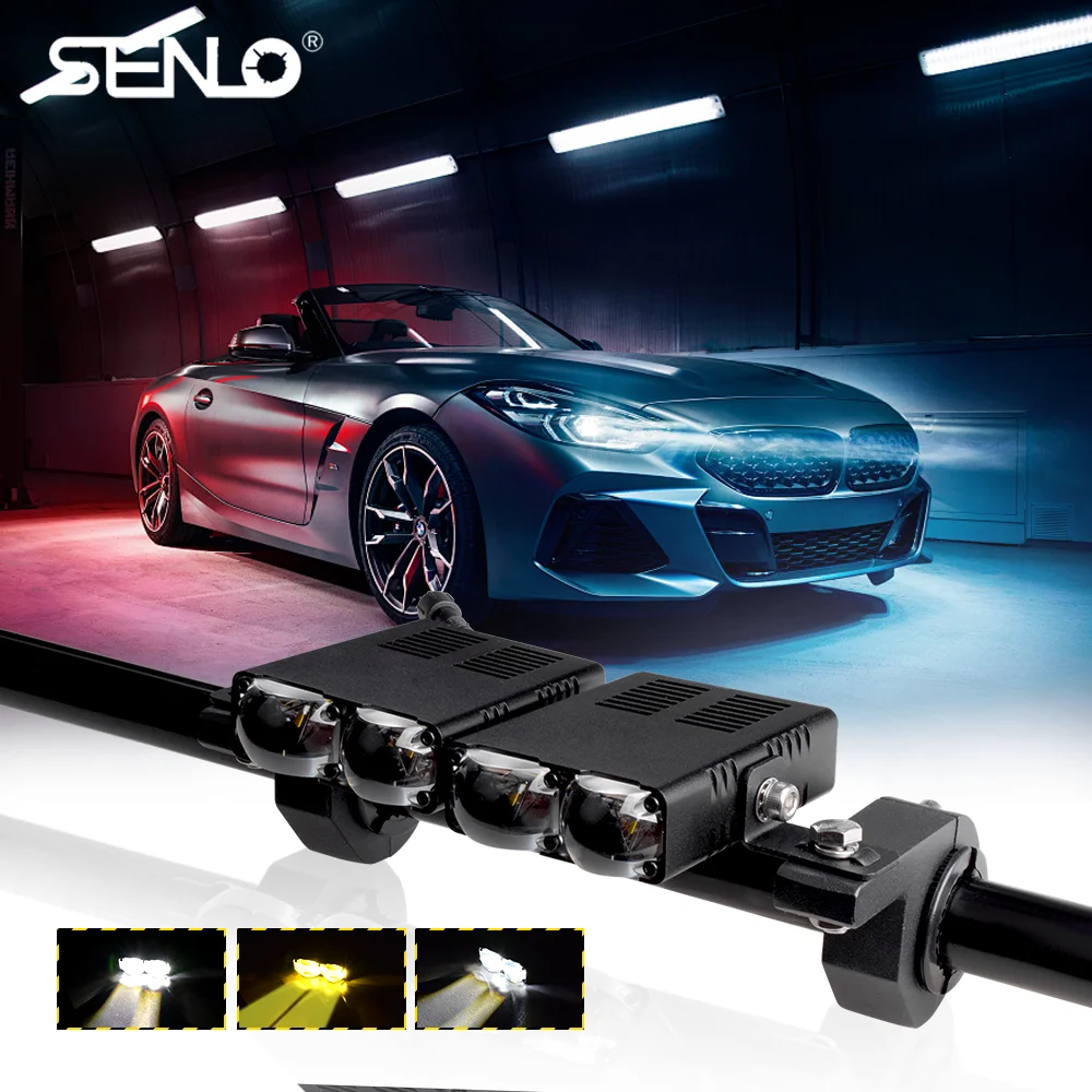 

Senlo Universal Car LED Fog Light Kit 80W Super Bright Headlight Waterproof Auxiliary Lights Easy Install for SUV Pickup Truck