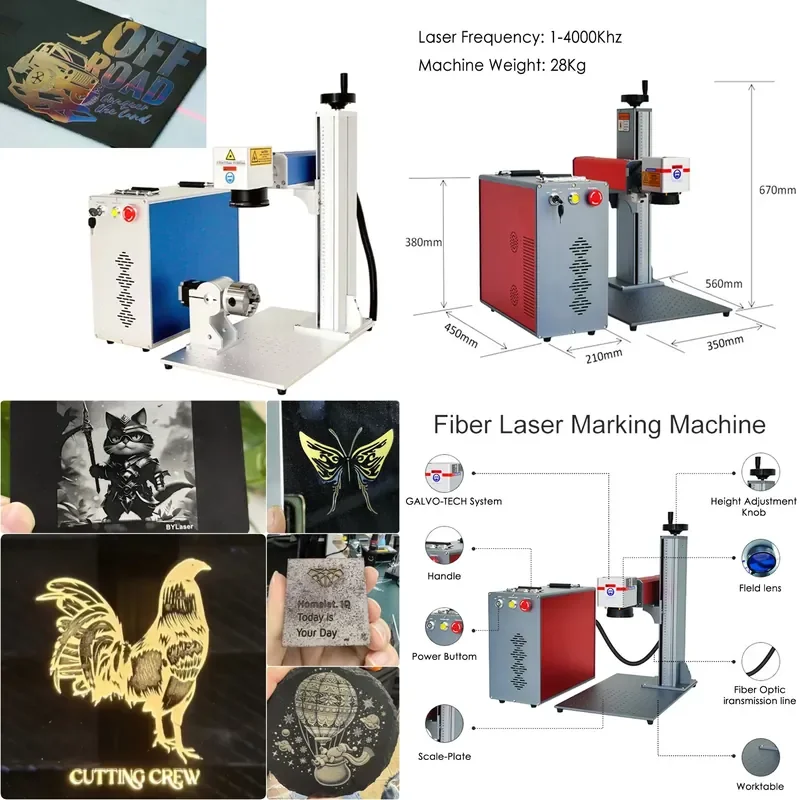 for JPT Mopa M7 100W Fiber Laser Marking Cutting Engraving Machine Air Cooling CNC Silver Sheet AI 0.01mm Accuracy New