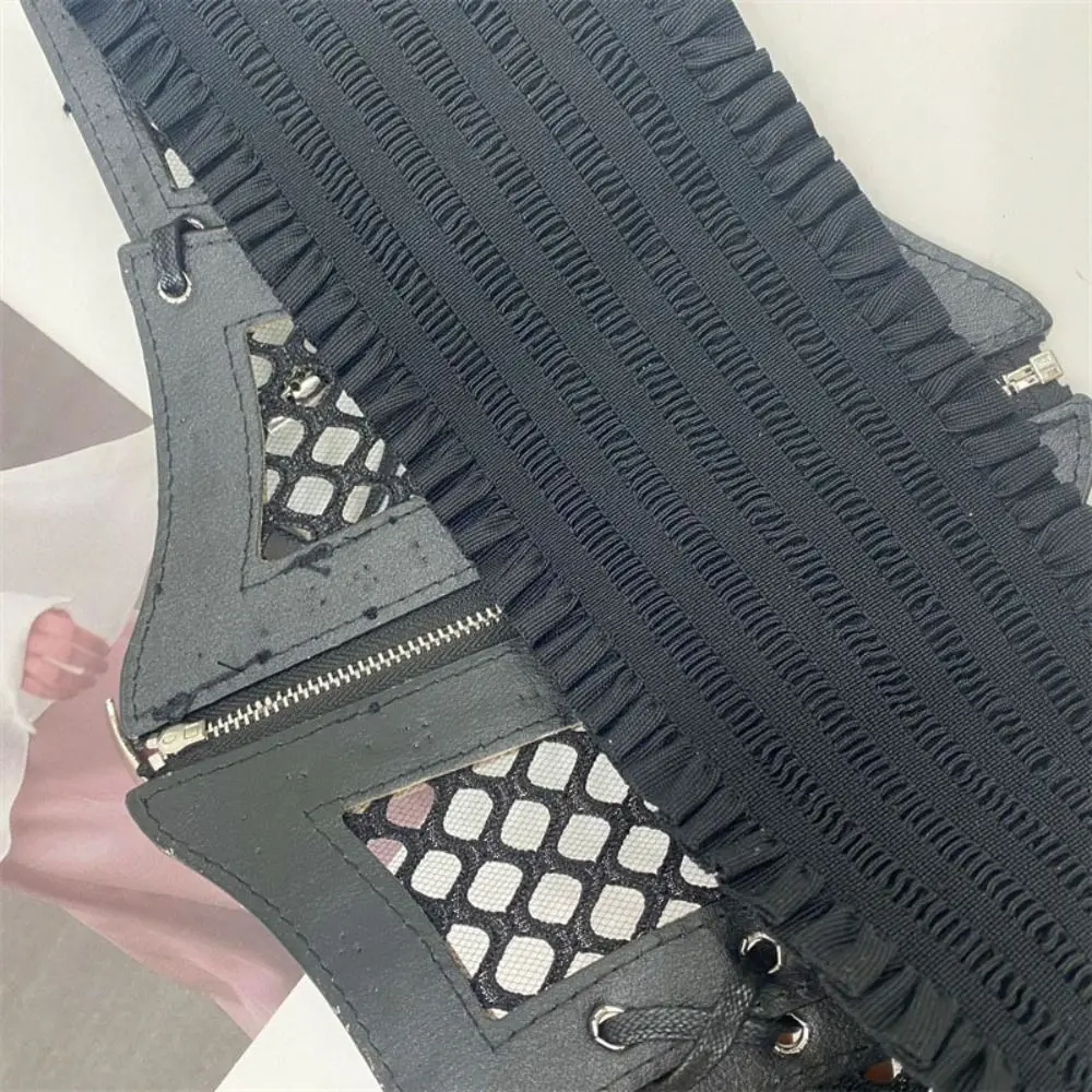 pu-leather-women-waist-belt-mesh-cut-out-black-cross-chain-belt-wide-waist-decorations-waistband-accessories-retro-fashion