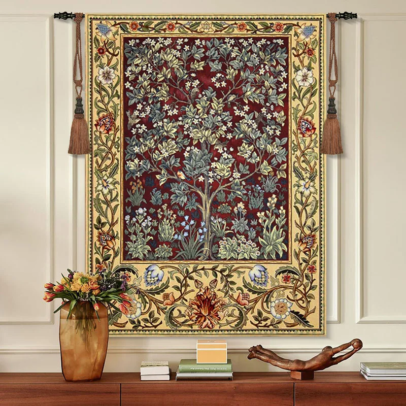 Digital Color Weaving Jacquard Goblin Tapestry Pure Cotton O'Brien Wall Carpet Morris 85*120cm
