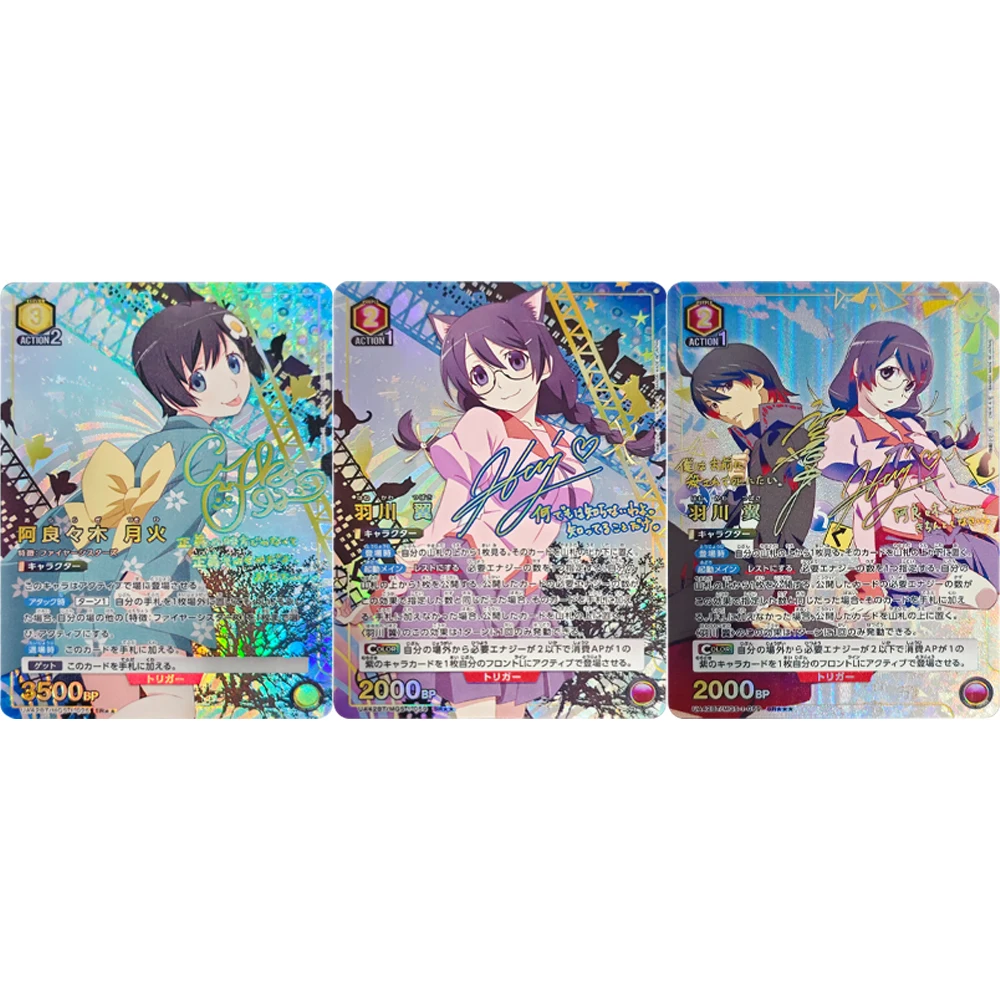 

New Design Anime Union Arena Collection Card Monogatari Series Hanekawa Tsubasa Araragi Koyomi SR Refractive Color Flash Toys