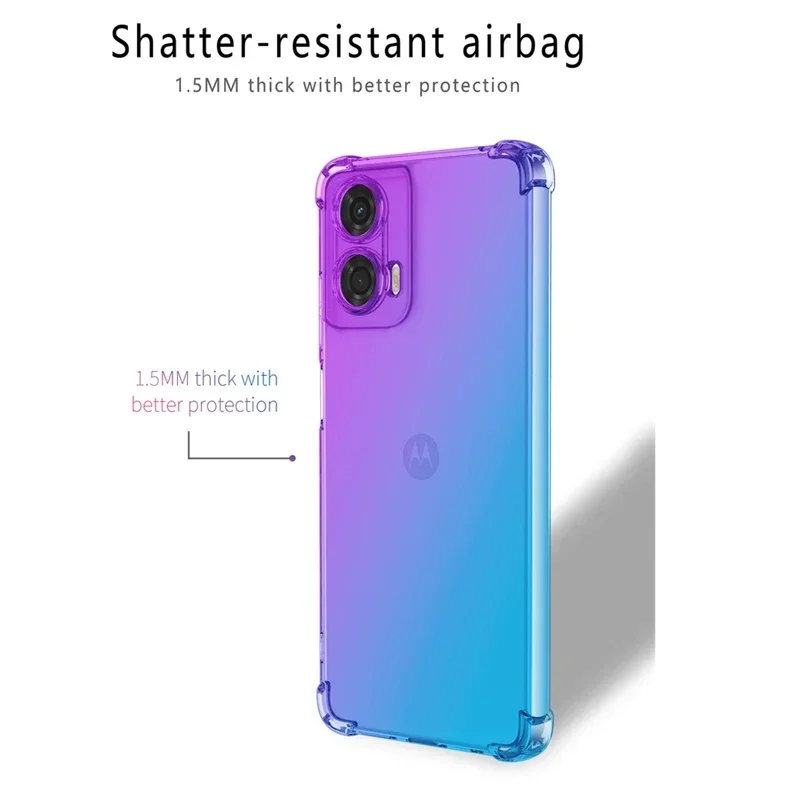 Shockproof Gradient TPU Case for Motorola Moto G85 G35 G55 G75 5G G05 G15 G04 G04S G24 Power G34 Protective Cover Funda Coque