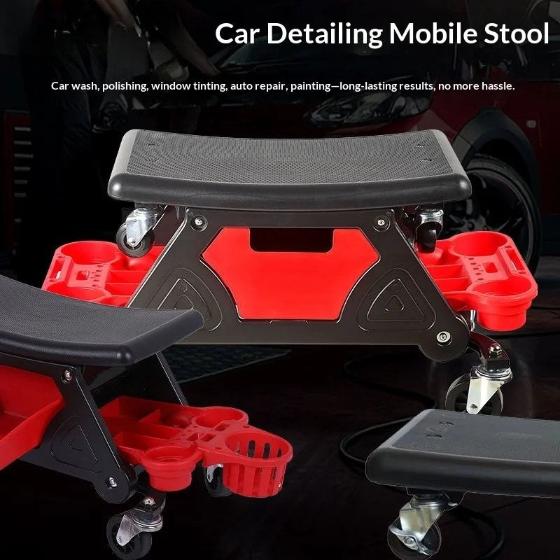 Low Profile Rolling Car Mechanic Creeper Heavy Duty Steel Frame Thick Foam Pad PU Swivel Wheels Garage Home Workshop Car Board