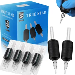 5 pz 25MM nero impugnature per tatuaggi monouso sterili in Silicone morbido manopole per tatuaggi tubi 3R 5R 7R 9R 11R tubi per tatuaggi in plastica