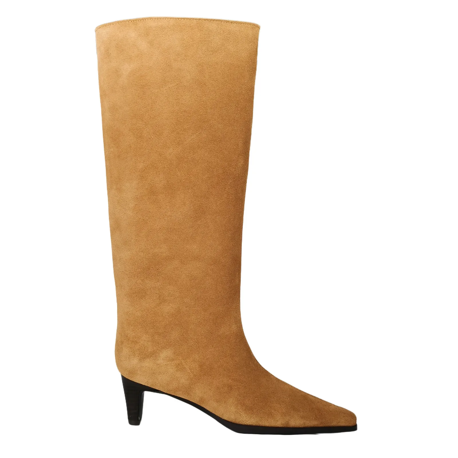 Stylish Knee High Suede Boots for Women - Chunky Heels