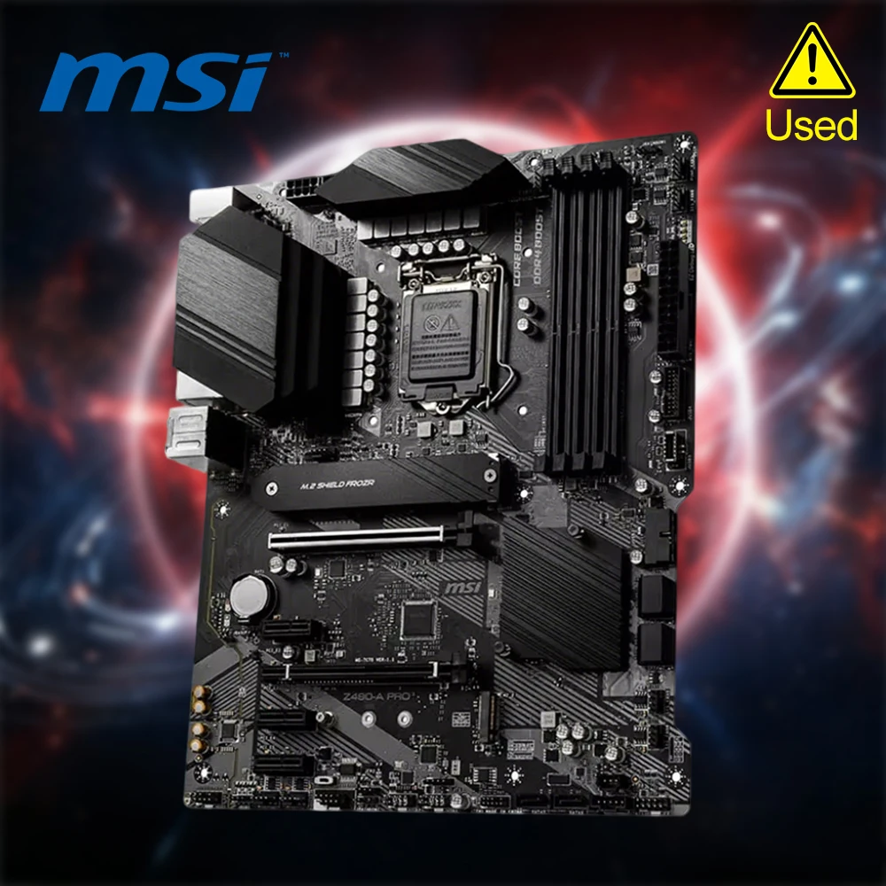 

MSI LGA 1200 Z490-A PRO Материнская плата 128 ГБ Intel Z490 PCI-E 3.0 Настольная материнская плата M.2 Двухканальная память DDR4 4000 МГц