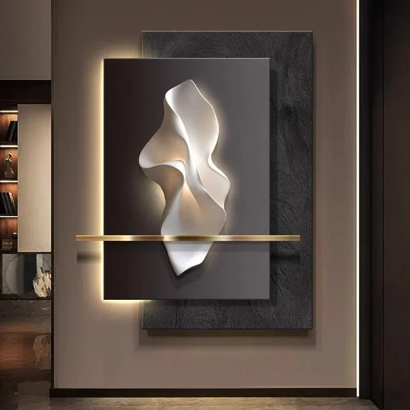 

Modern Creative Abstract Mural Lighting Remote Dimming LED Wall Lamp Bedroom Study Living Room Entrance Staircase Wall Decoratio