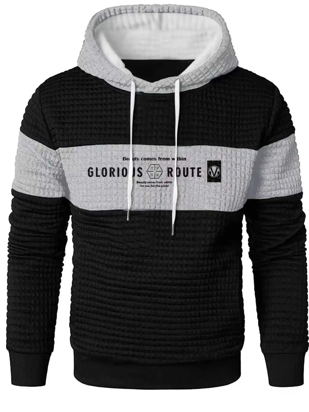 ملابس الشتاء الرجالية 2025 الجاكار الأوروبي نمط جديد الرجال الرياضة موضة كم طويل هوديي + السراويل الطويلة قطعتين مجموعة