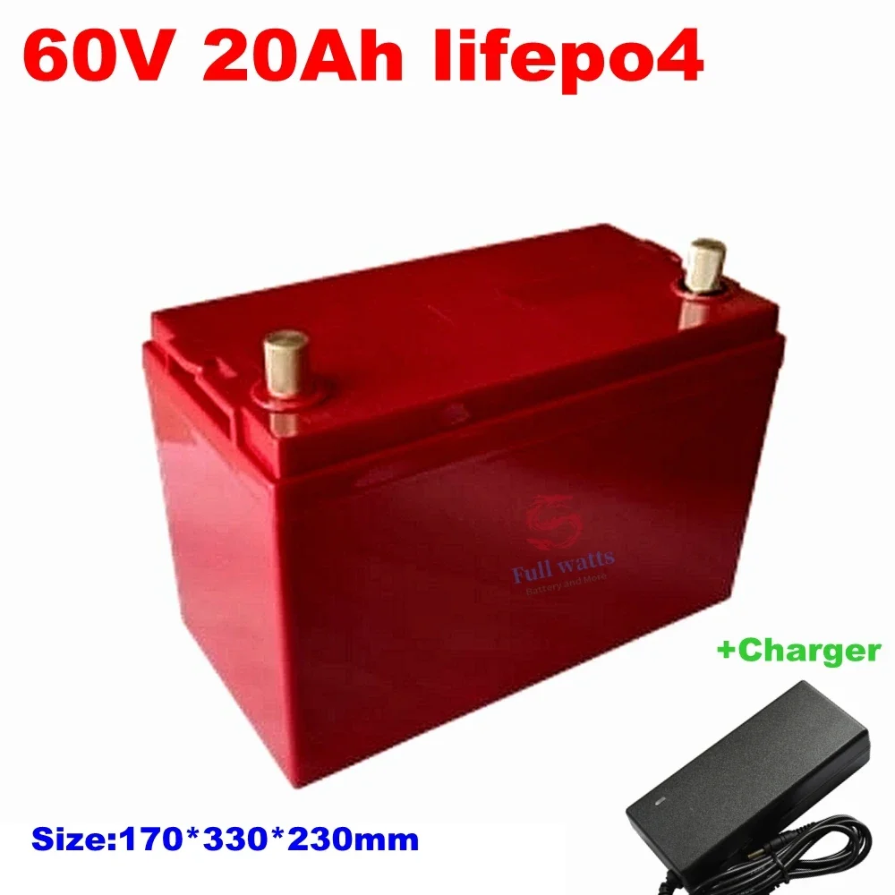 

customize waterproof 60v 20ah lifepo4 battery with BMS no li ion for 2000w 1500w bicycle bike scooter Tricycle +3A charger