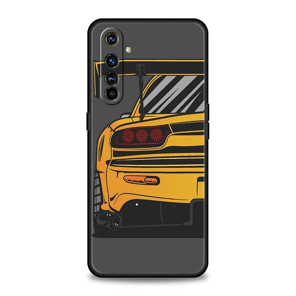 Japan JDM Sports Car For Realme GT Neo 2 3 3T Etui na telefon Realme 10 9 8 5G 7 6 GT2 Pro Plus 9i 8i C21 C11 C25 C35 Soft Cover