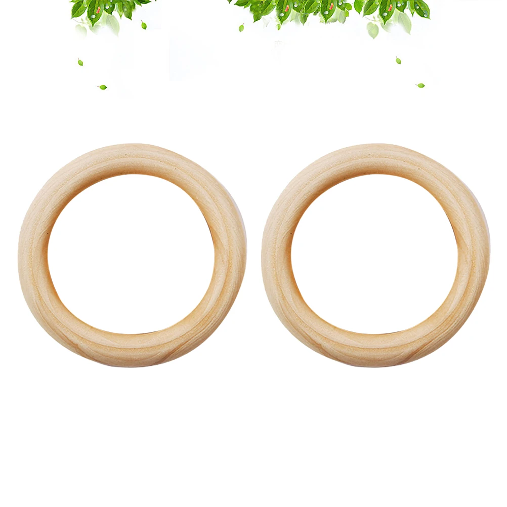 

2 pcs Wooden Wood Circles Smooth DIY Accessories Craft Projects Diy Accessories Wooden Rings Solid Ring Pendents