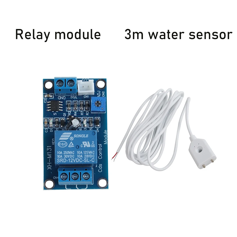 mini 24V 5V 12V leak relay module water leakage detector and 3-meter long high sensitive water sensor for home leak detection