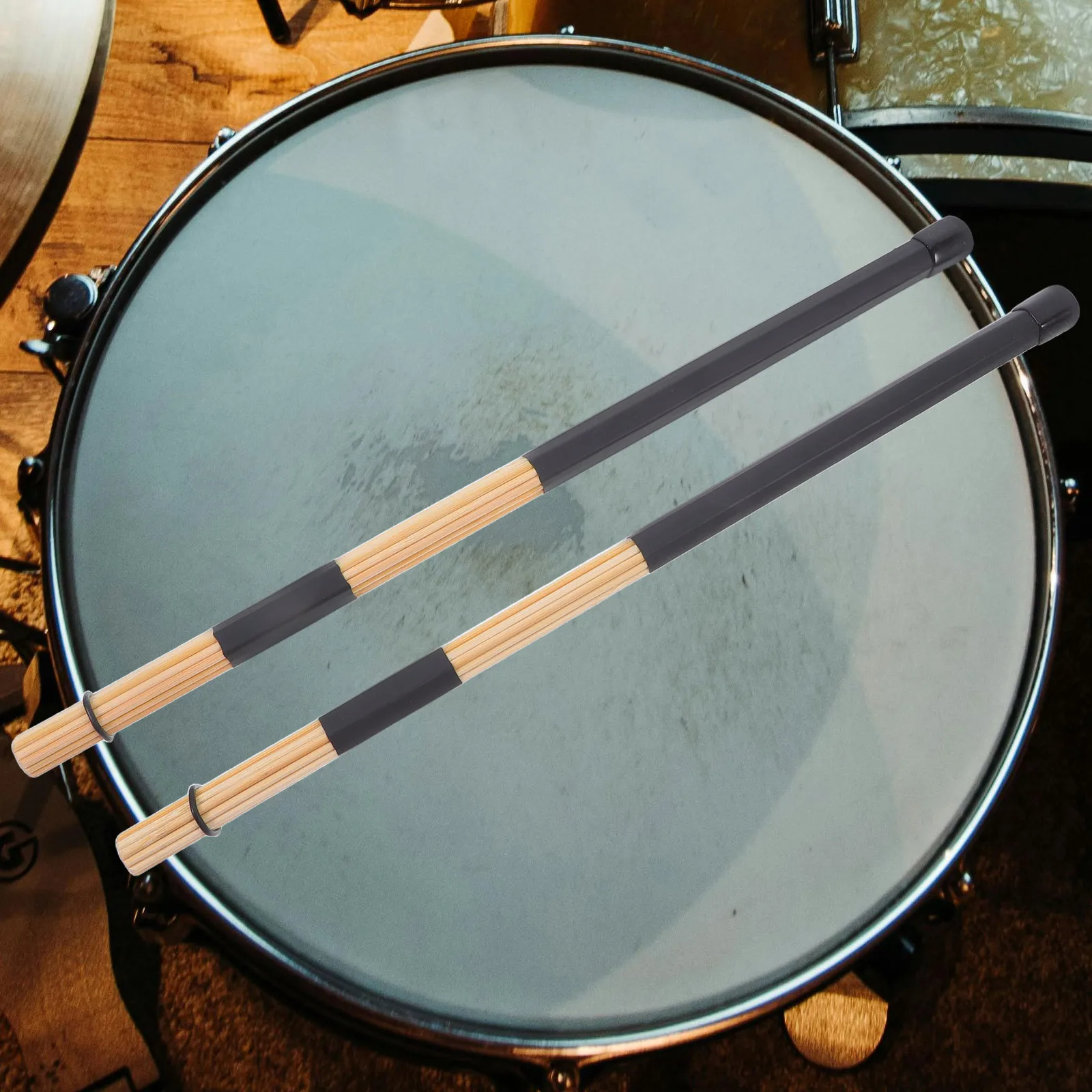 

1 Pair Maplewood Plastic Drum Durable Comfort Grip Rhythm Sticks For Percussion Instruments Beginners Professionals Compact