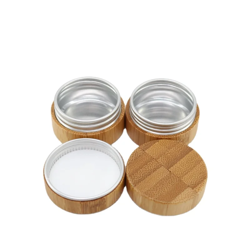 Wholesale 5g 10g 15g 20g 30g 50g 100g Cosmetic skincare packaging aluminium bamboo jar with aluminum inner