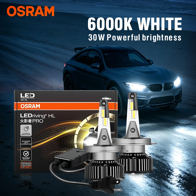 OSRAM 360 H4 H7 Led Headlight Bulb 60W High Power 9005/HB3 9006/HB4 9012 HIR2 LED Fog Light 6000K White Car Lamps Mini Size 12V