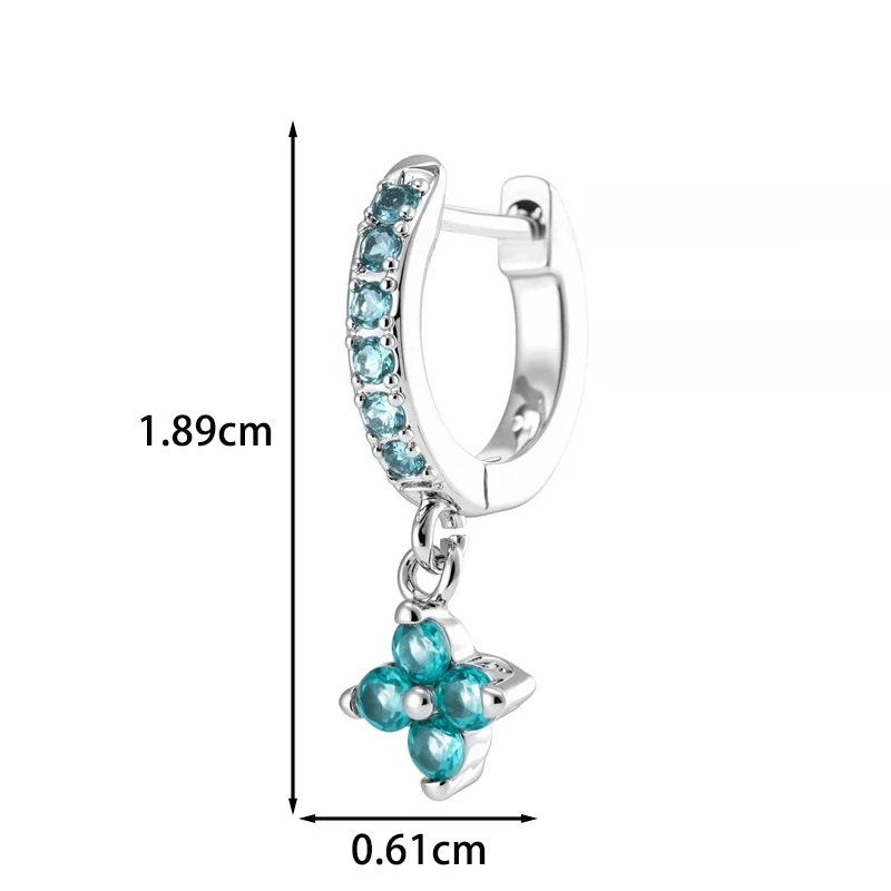 Dainty Flower Shaped CZ Dangle Hoop and Stud Earrings Sets for Women Drop Huggie Earrings with Cubic Zirconia Charm Gifts