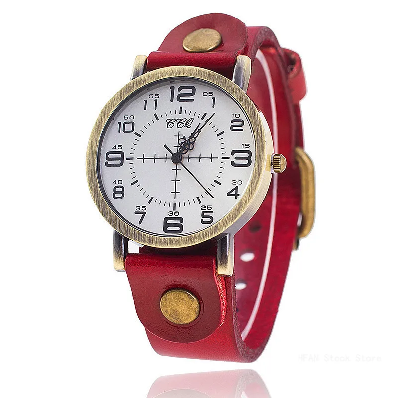 2024 Hot Selling Watches Vintage Cow Leather Bracelet Watch Women Wrist Watches Casual Luxury Quartz Watch